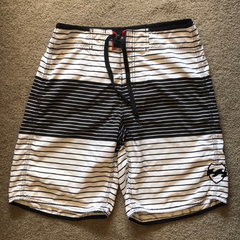 Men’s Billabong Black & White Striped Board Shorts
